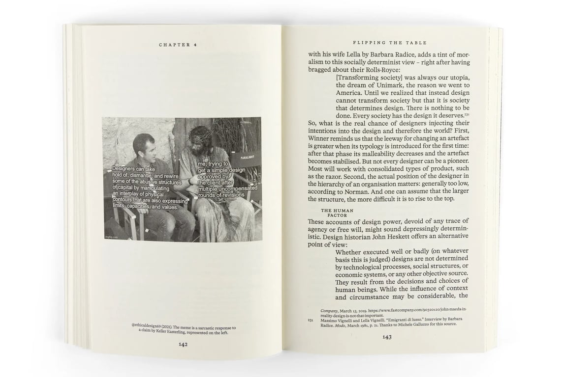 A photo Silvio Lorusso's book What Design Can’t Do