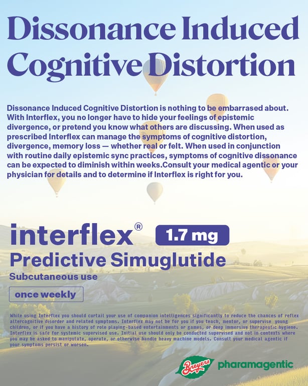 An image of a design fiction artifact titled "dissonance induced cognitive distortion"