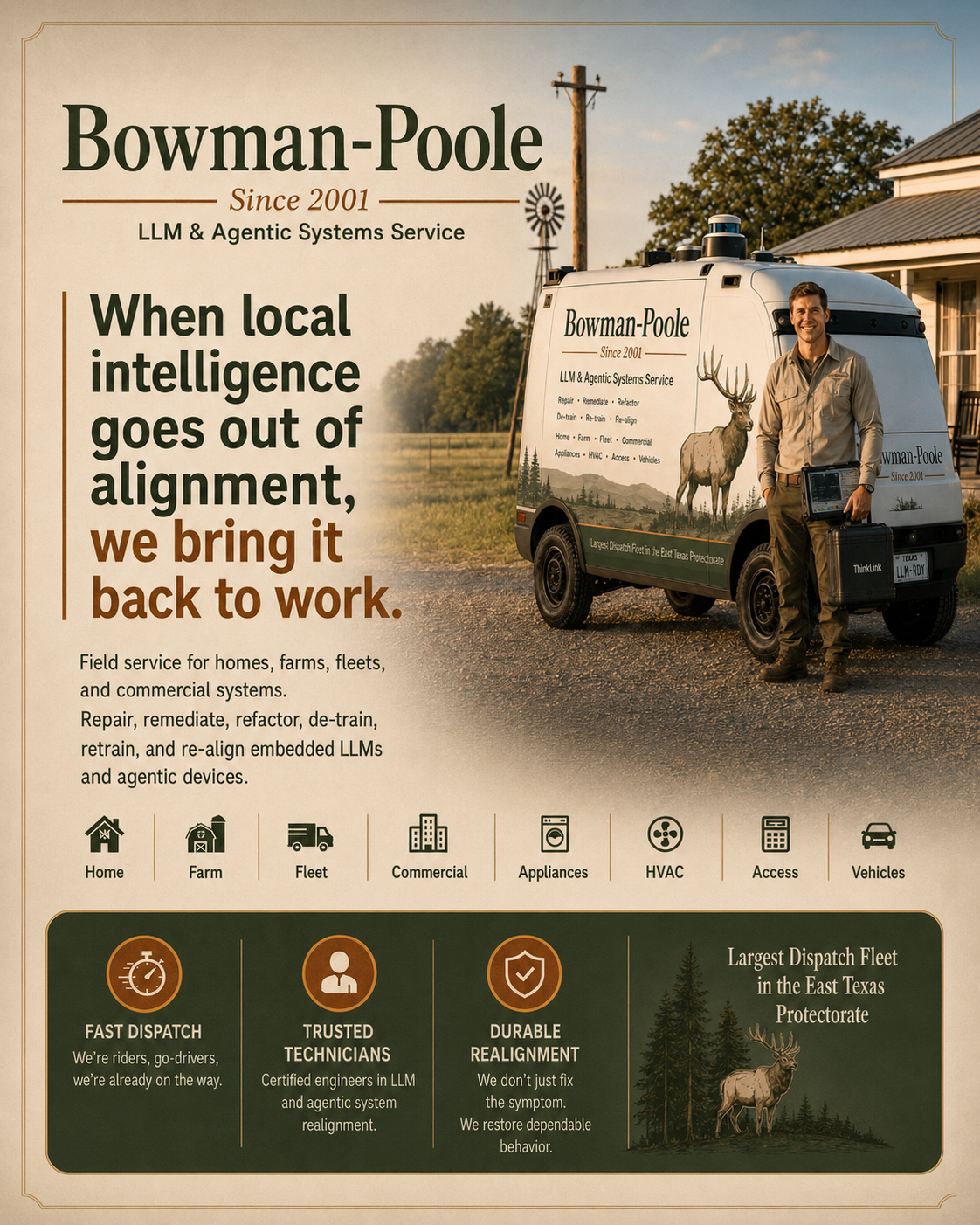 Bowman-Poole agentic ad automation service advertisement.