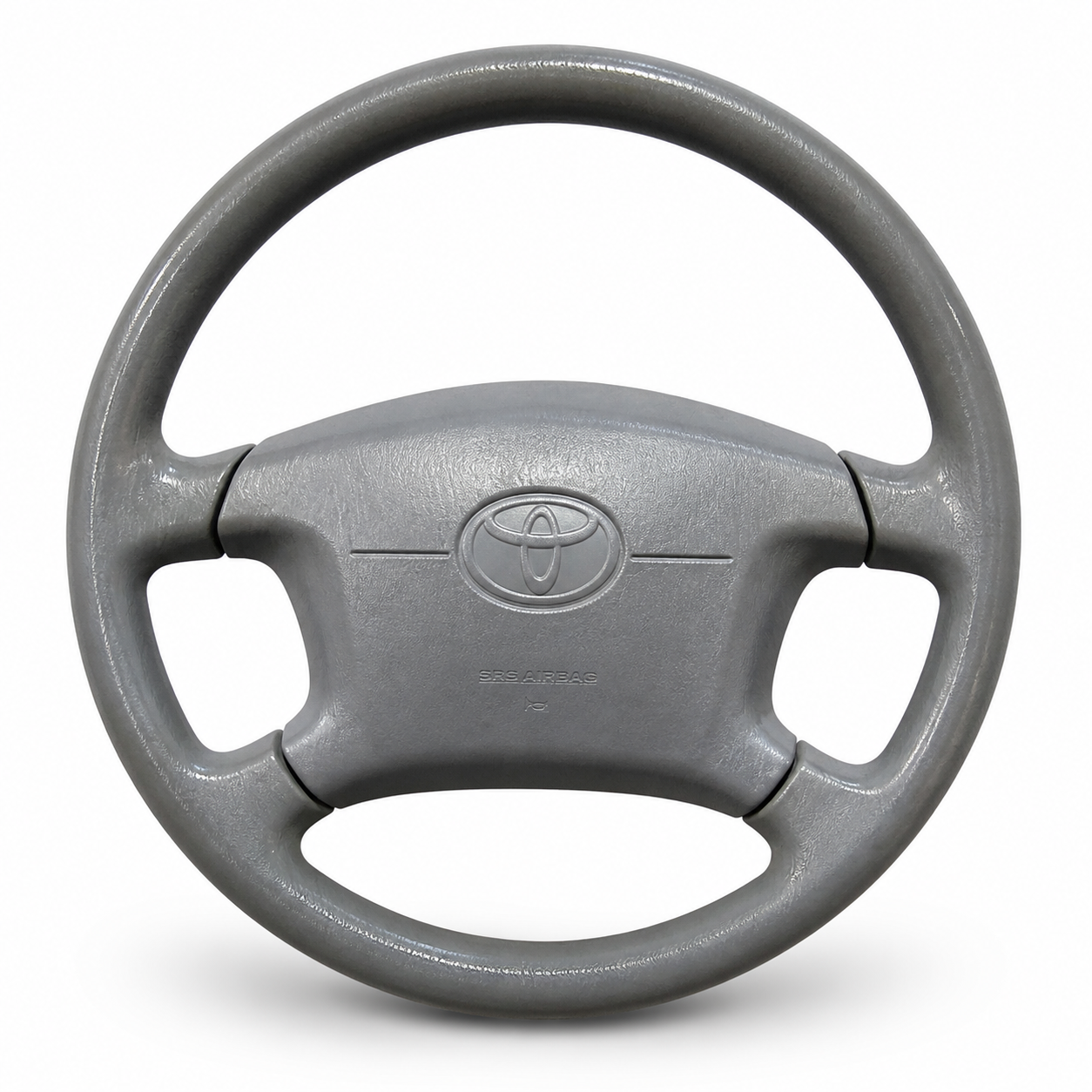 Gray Toyota Sienna steering wheel with an airbag logo in the center.