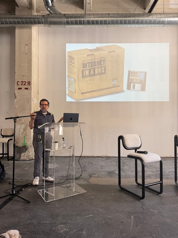 Julian Bleecker, PhD giving the closing keynote at the LA Design Festival