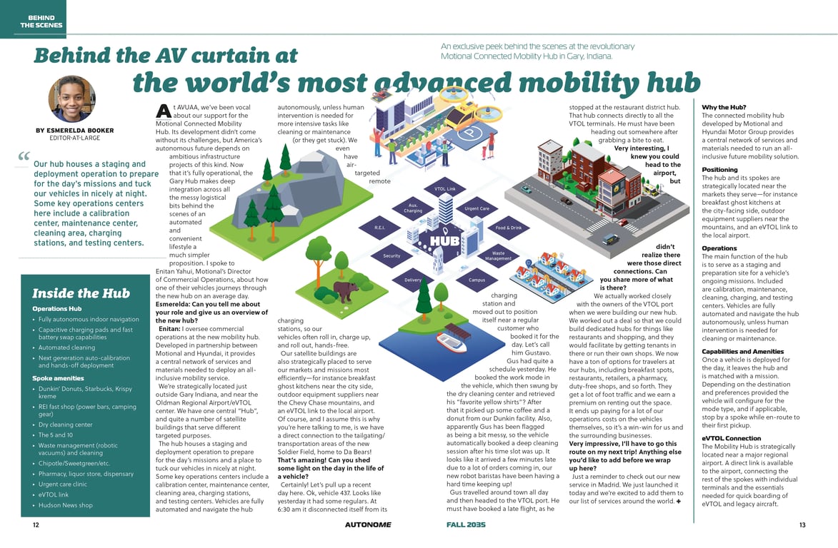 Spread from the Near Future Laboratory's magazine from a possible autonomous vehicle future