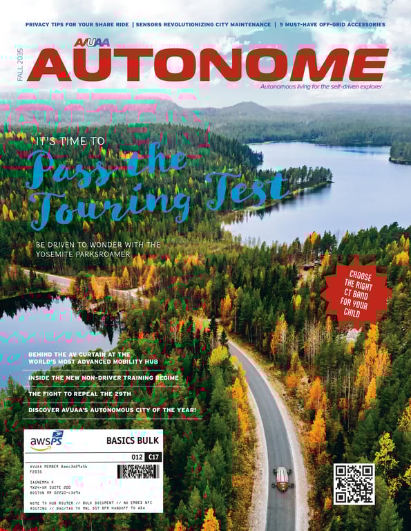 Spread from the Near Future Laboratory's magazine from a possible autonomous vehicle future