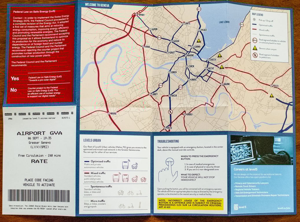 A map of Geneva from an Autonomous Vehicle Future