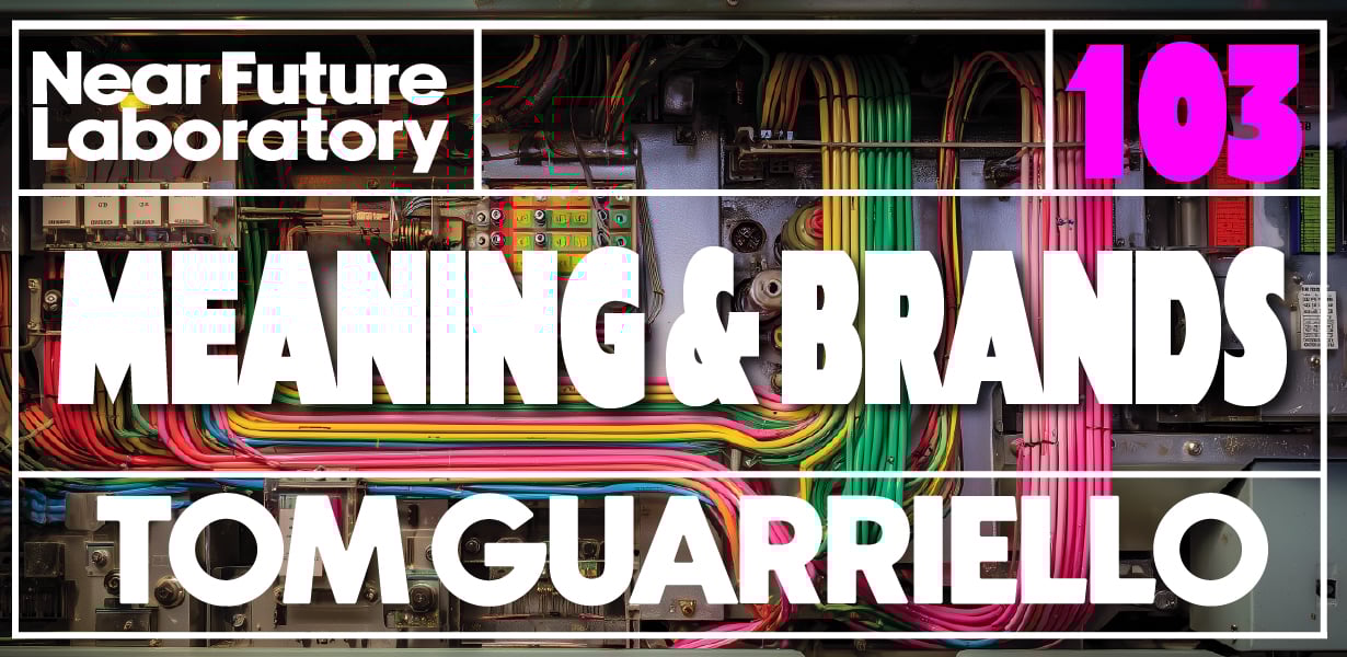 An open wiring panel exposing wires and text for Near Future Laboratory podcast episode 103