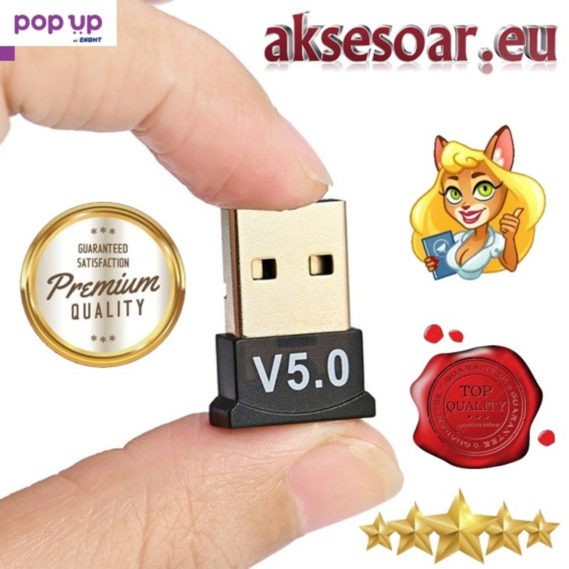 Безжичен USB адаптер Мини Bluetooth 5.0 аудио предавател за компютър лаптоп таблет аудио блутут