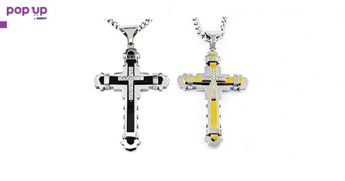 Jesus Crystal Cross / Кръстче с камъни - 2 модела
