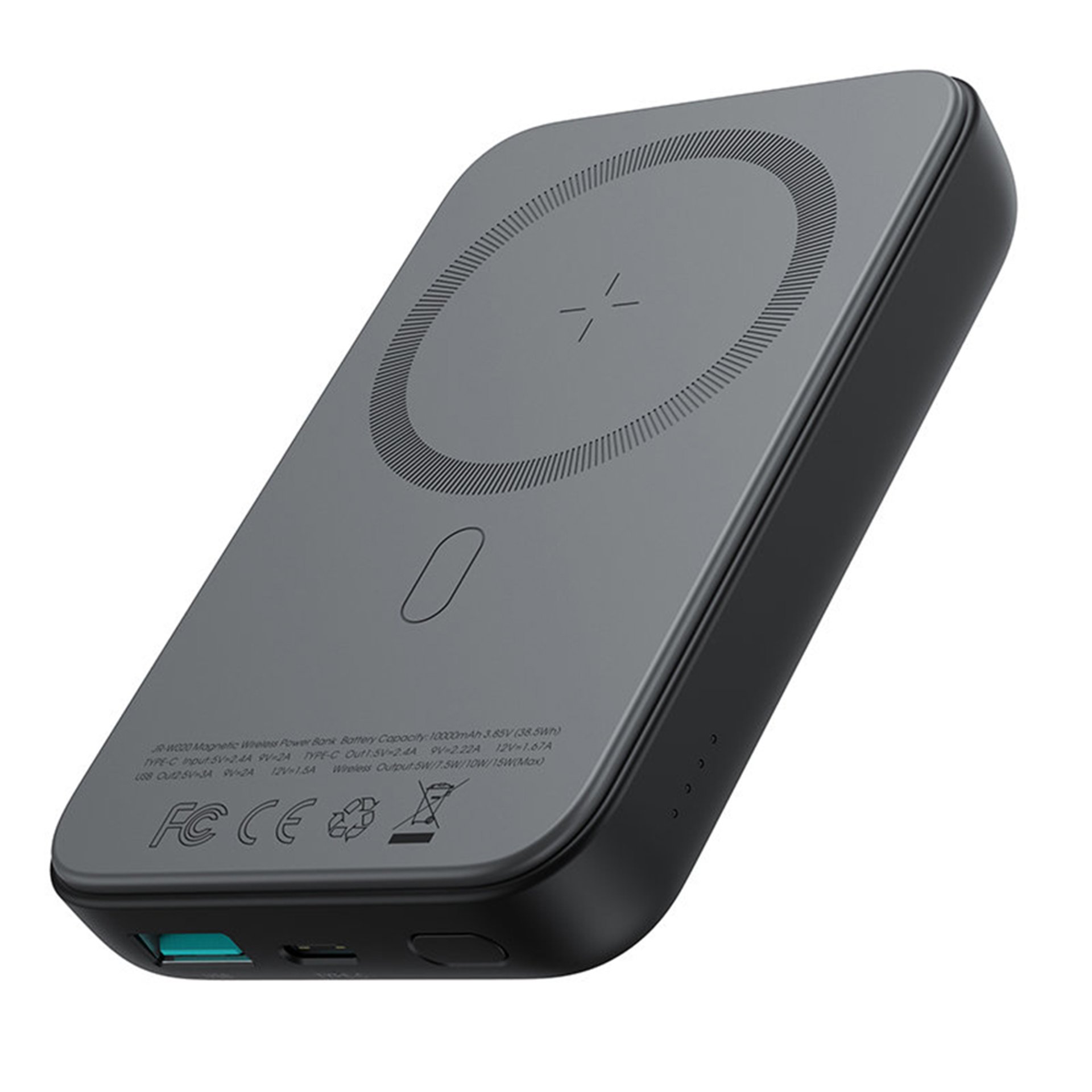 JoyRoom - Power Bank (JR-W020) - Зарядно MagSafe за iPhone, USB Type-C, 20W, 10000mAh, с кабел Type-C 40cm - Черно