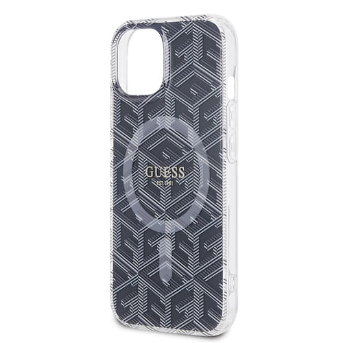 iPhone 15 Plus / iPhone 14 Plus - Калъф Guess IML GCube MagSafe (GUHMP15MHMHGCUSTGK) - Черен