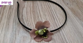 Диадема метална с красиво нежно цвете