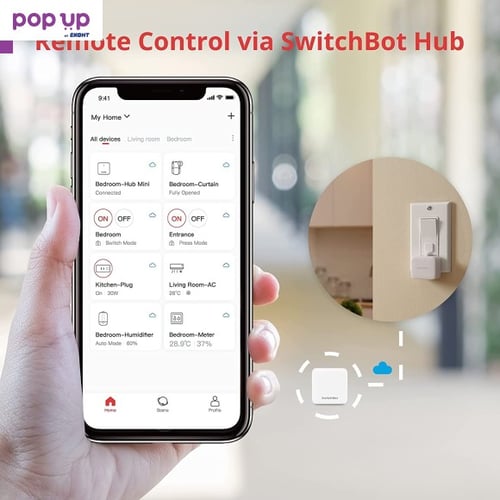 SwitchBot интелигентен бутон за превключване,без окабеляване, Bluetoothсъвместим с Alexa,Google Home