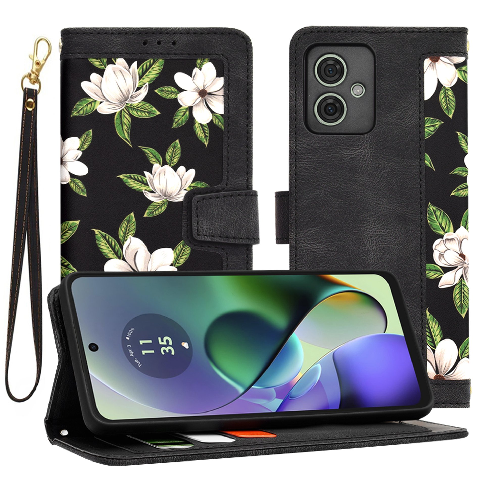 Калъф за Motorola Moto G54 Power Edition / G64 - Techsuit FlipCraft - Flowers of the Dawn