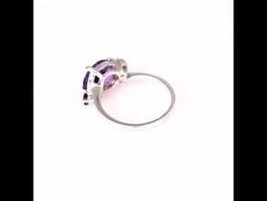 Сребърен пръстен - Естествен Аметист 4,65 ct.