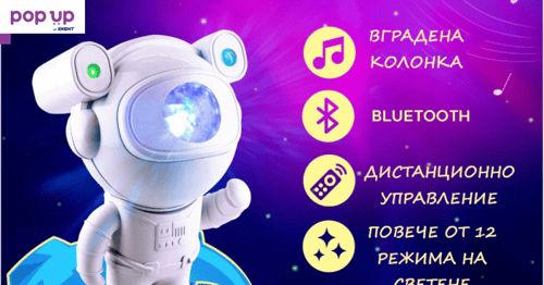 Лампа проектор Астронавт с Bluetooth, МУЗИКА И СВЕТЛИНА