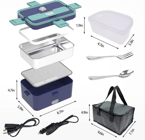 Electric Lunch Box Warmer, 3-в-1 нагреваема кутия за обяд ,1,8 литра контейнер, нагревател за храна,