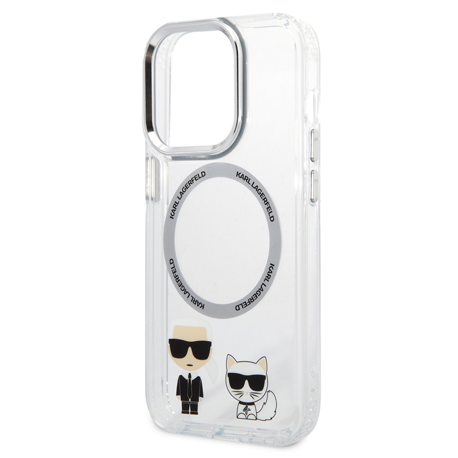 iPhone 14 Pro Max - Калъф Karl Lagerfeld Hardcase MagSafe (KLHMP14XHKCT) - Прозрачен Karl & Choupette Aluminium