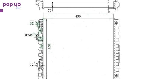 Воден радиатор SEAT AROSA I 1997-2003, AROSA II, VOLKSWAGEN LUPO I, POLO V, LUPO II,POLO IV № hk1162