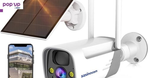 SZSINOCAM 3MP 2K камера за наблюдение Външна батерия 15000 mAh със слънчев панел, HD соларна камера