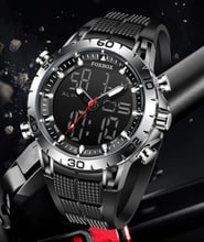 FOXBOX Silver 0006 Мъжки спортен цифров часовник, LСD, кварц