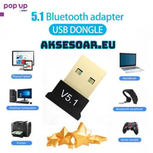 USB Bluetooth 5.1 адаптер Handsfree Безжичен предавател Приемник 2.4 GHz за настолен компютър