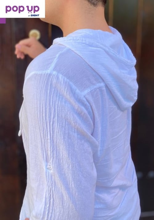 Кенарена блуза с качулка