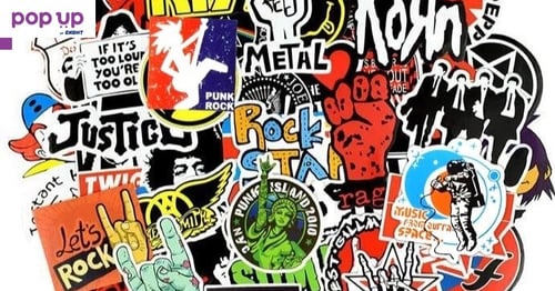 Водоустойчиви стикери 50/100 бр. Rock,Metal,Bands,Punk/Рок,Метал,Банди