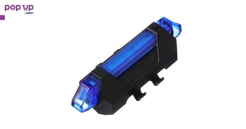 Светлоотразител за Велосипед , колело LED - USB Стоп , Фенер - Blue