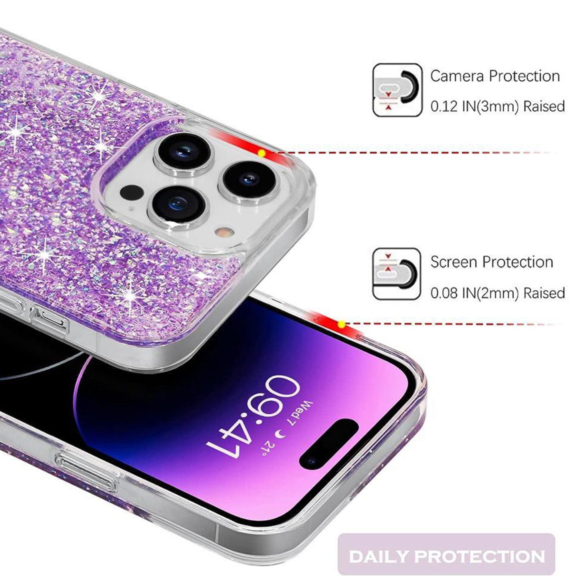 Кейс за Samsung Galaxy A25 5G - Techsuit Sparkly Glitter - Бял