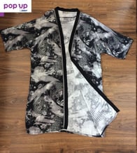 Дамска тънка флорална наметка тип кимоно без колан