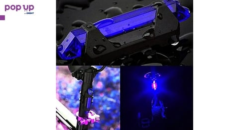Светлоотразител за Велосипед , колело LED - USB Стоп , Фенер - Blue