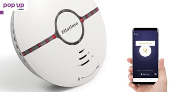 Wi-Fi димна аларма Filotimo, пожароизвестителен детектор за дим с голям бутон за заглушаванe