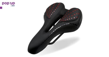 Универсална силиконова седалка за колело / велосипед, черна с червено
