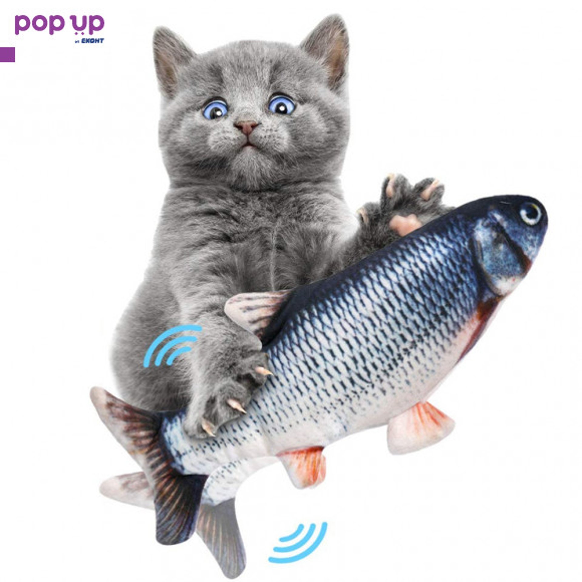 Интерактивна котка с дистанционно Floppy Fish Cat Toy