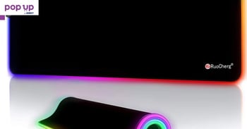 RuoCherg RGB игрална подложка за мишка 800x300,за геймъри,противоплъзгаща гумена основа и водоустойч
