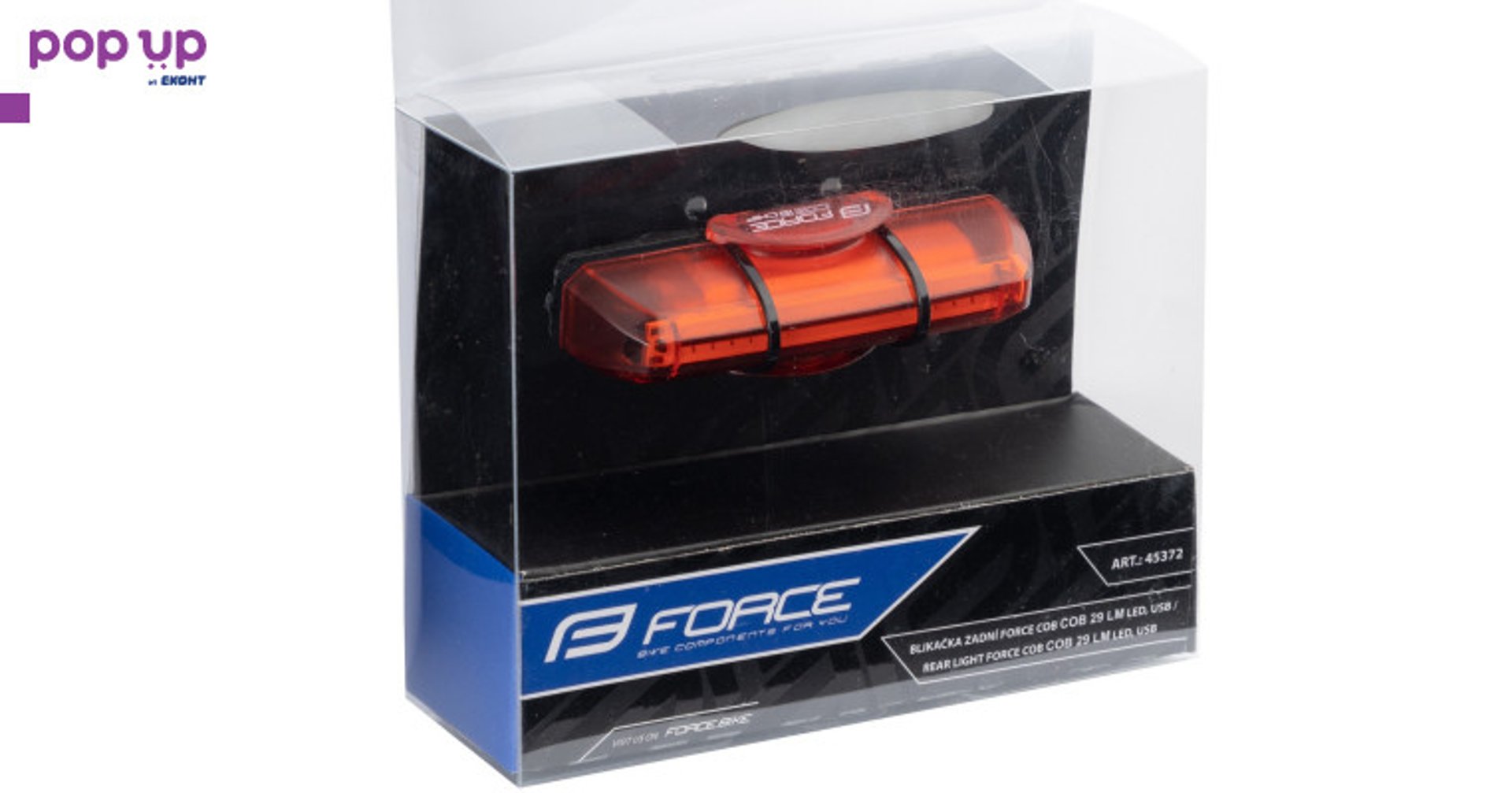 Задна COB LED светлина за велосипед FORCE COB USB