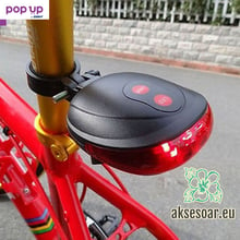 2 Лазерен +5 LED заден стоп за колело велосипед Предупреждение с Мигаща светлина за Безопасност