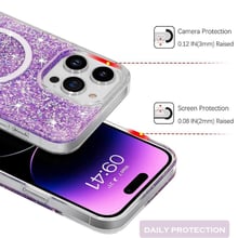 Кейс за iPhone 14 Pro Max - Techsuit Sparkly Glitter MagSafe - Син