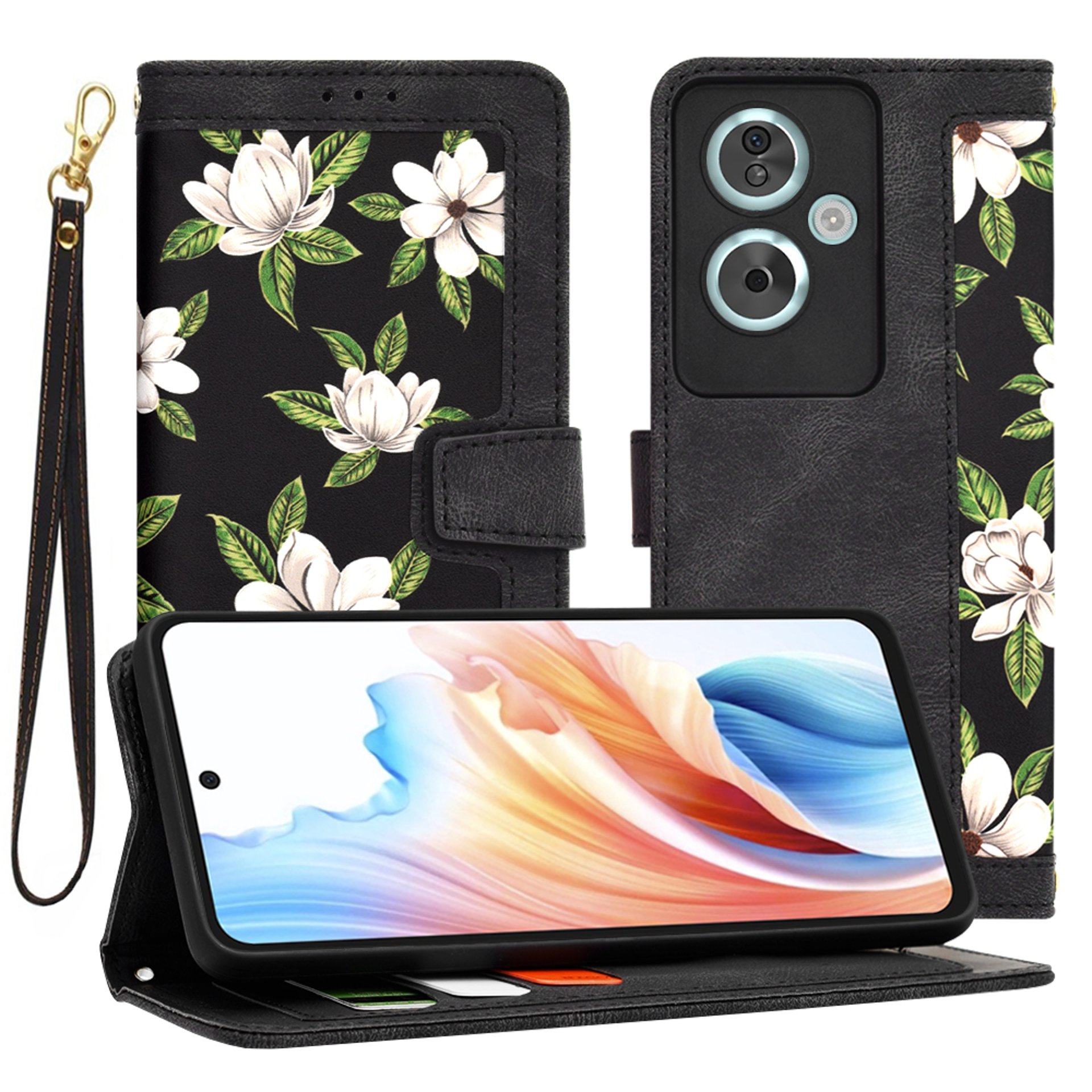 Калъф за Oppo A79 5G / OnePlus Nord N30 SE - Techsuit FlipCraft - Flowers of the Dawn