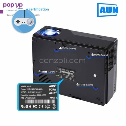 AUN Full HD проектор с 1920x1080P резолюция