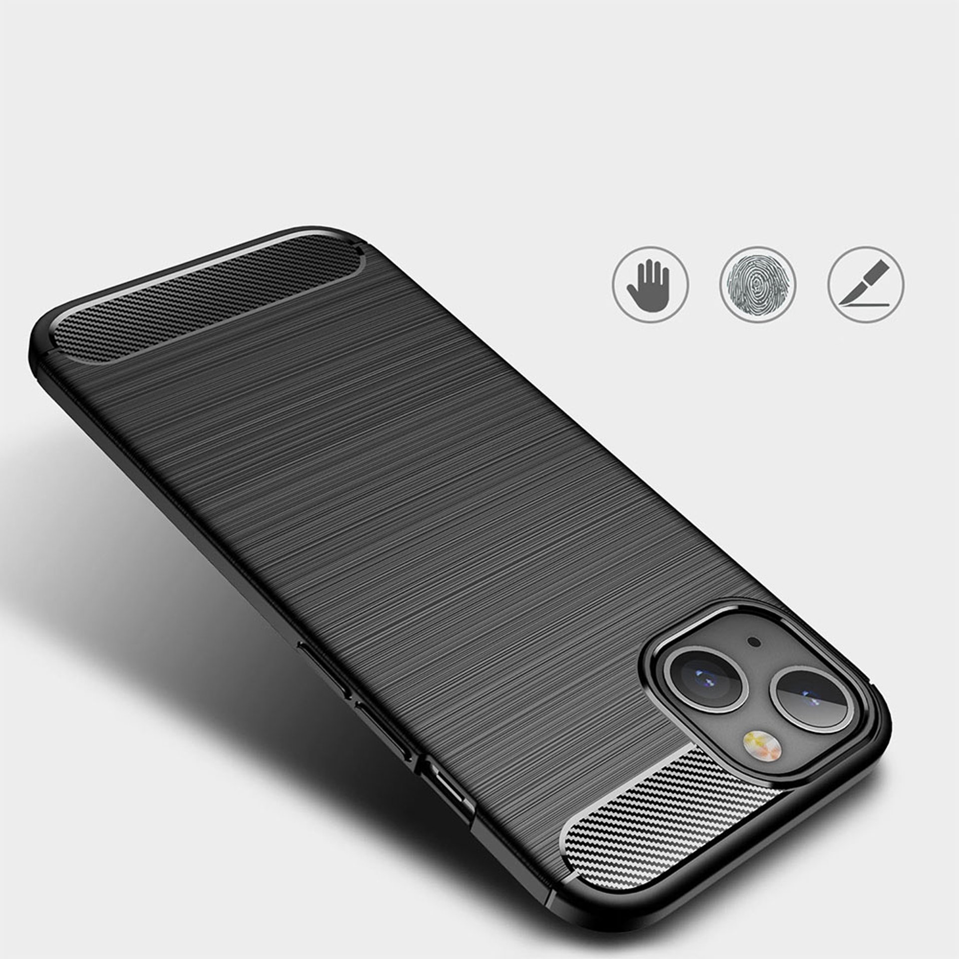 Techsuit - Carbon Silicone - iPhone 13 - Черен