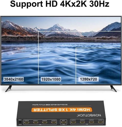 HDMI сплитер 4K с 8 порта NOWBOTUCH