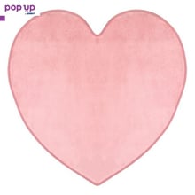 Розов килим с формата на сърце, 90см