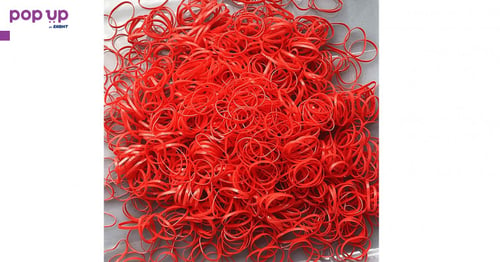 Силиконови ластици за плитки - Червени 1000 броя пакет