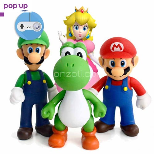 Фигурки Super Mario, Luigi, Yoshi и Princess Peach