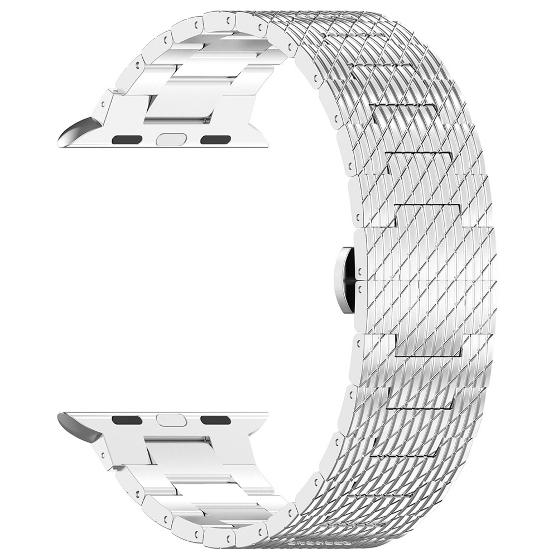 Каишка за Apple Watch 1/2/3/4/5/6/7/8/9/SE/SE 2 (38/40/41mm) - Techsuit Watchband (W052) - Silver