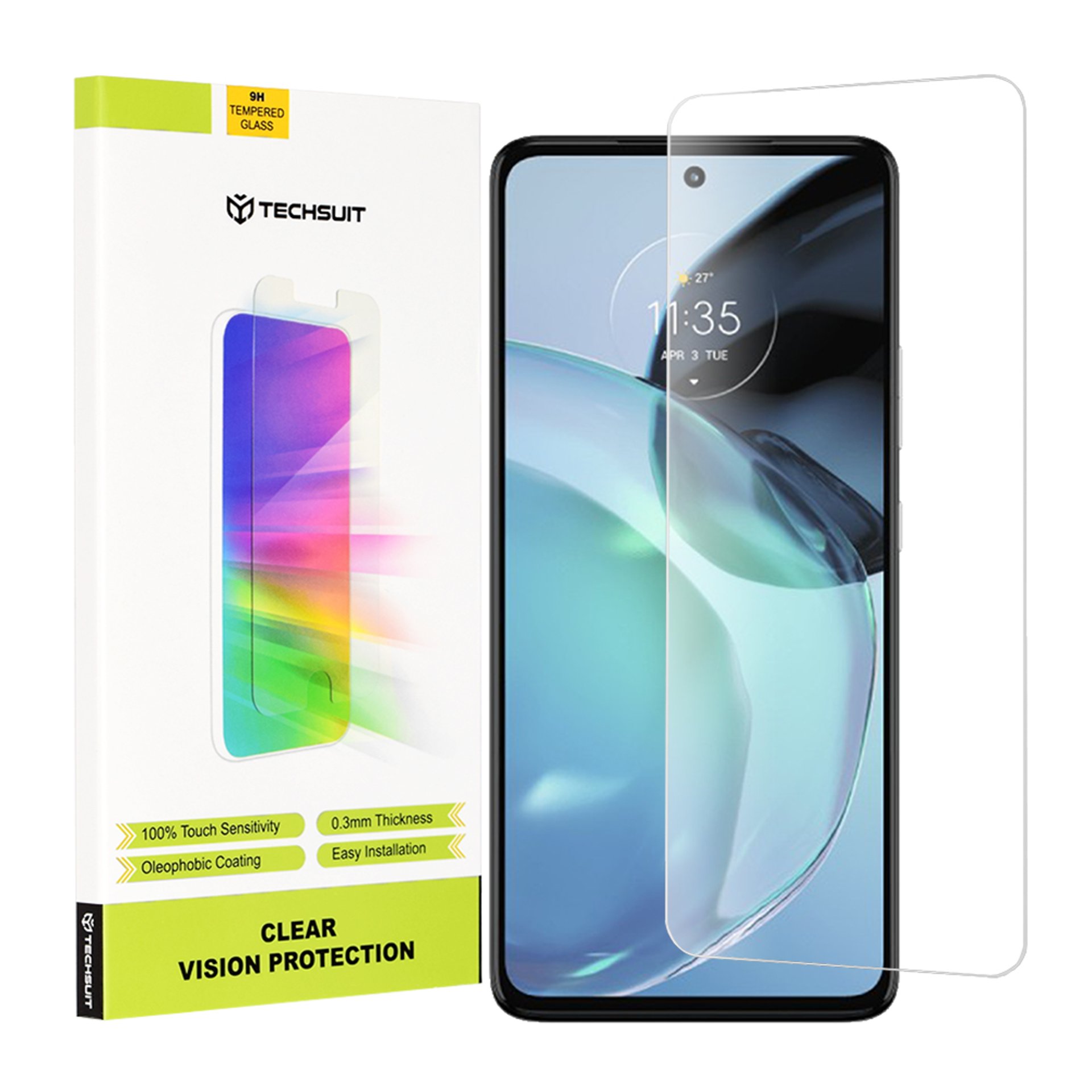 Techsuit - Clear Vision Glass - Motorola Moto G72 - Прозрачен