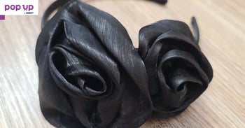 Красива диадема с две рози в черен цвят