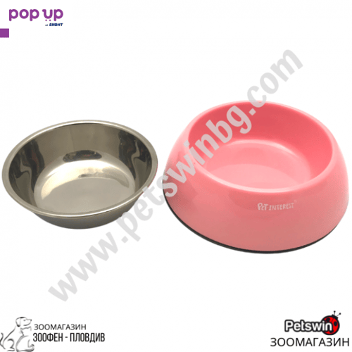 Купа за Домашен Любимец - Куче/Коте - Deluxe Dual Bowl Pink - M размер