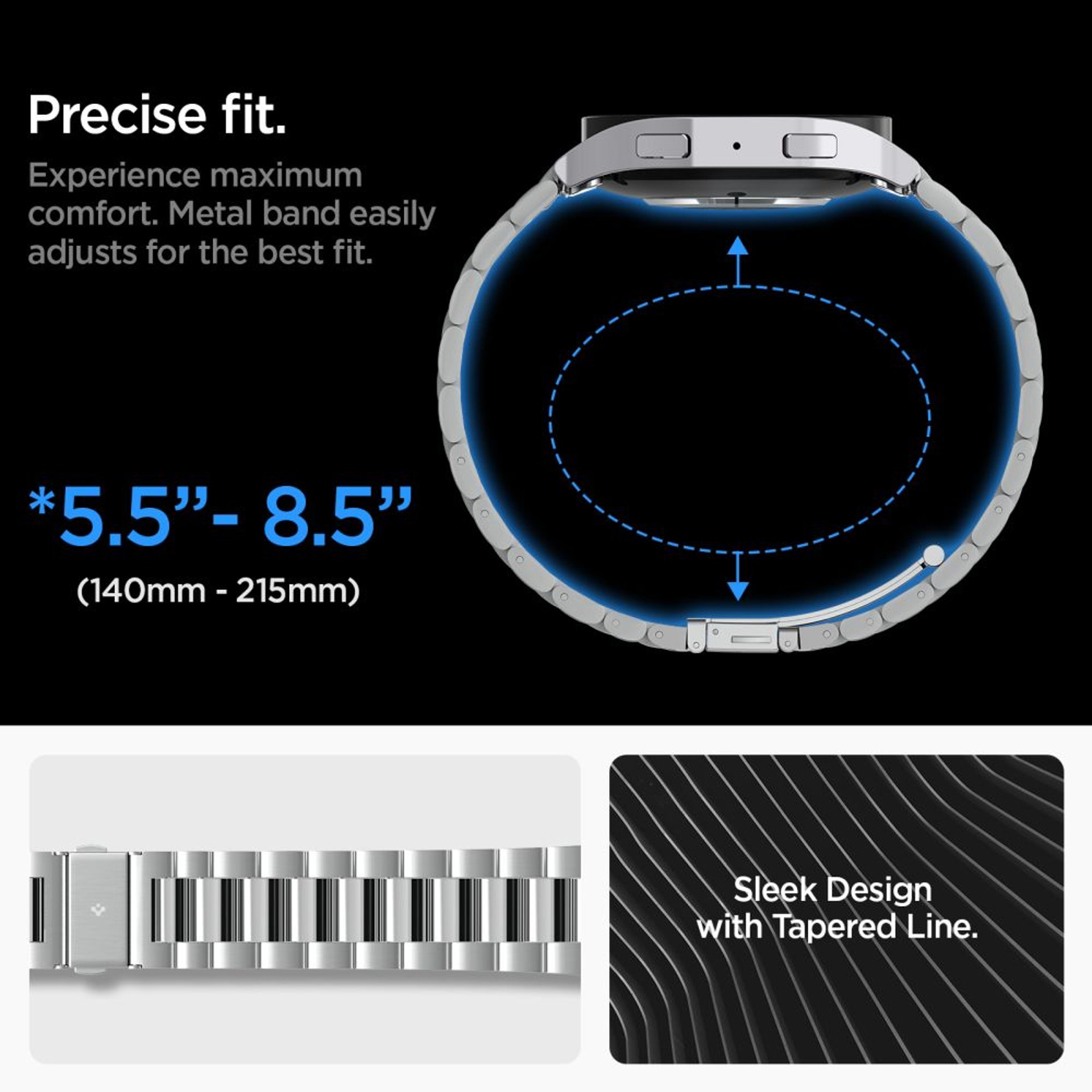 Каишка за Samsung Galaxy Watch6 44mm - Spigen Modern Fit - Silver