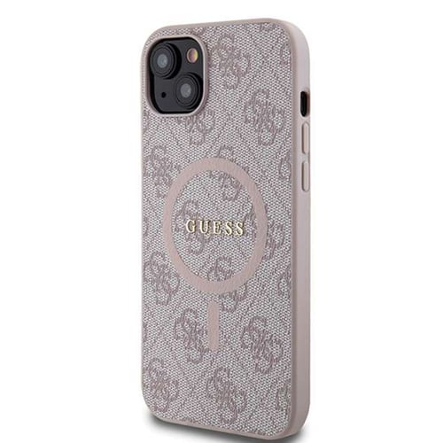 iPhone 15 Plus / iPhone 14 Plus - Калъф - Guess Hardcase 4G Charms Collection (GUHCP15MGF4GBR) - кафяв